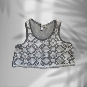 Hu~Hu Grey & White Tank Top